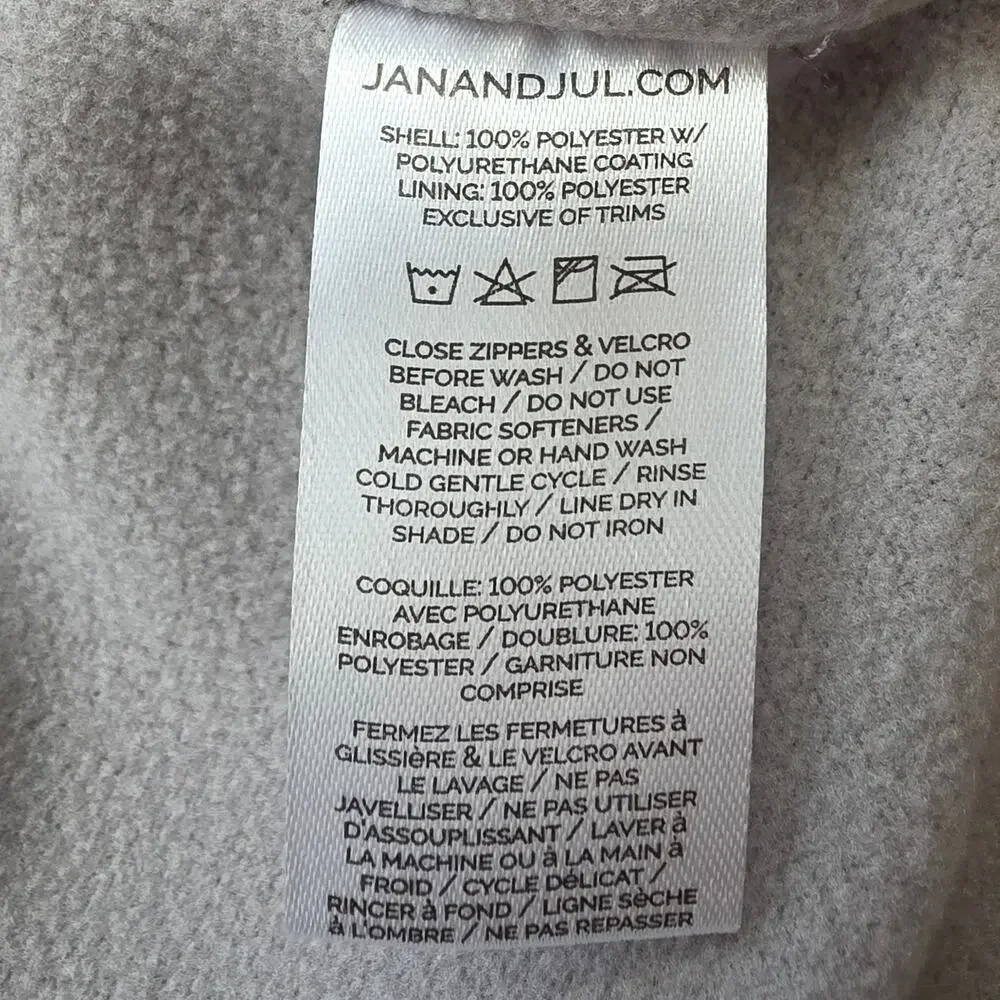 Jan & Jul Cozy-Dry Waterproof Rain Jacket Fleece Lined Gray Youth 14Y (14-16)